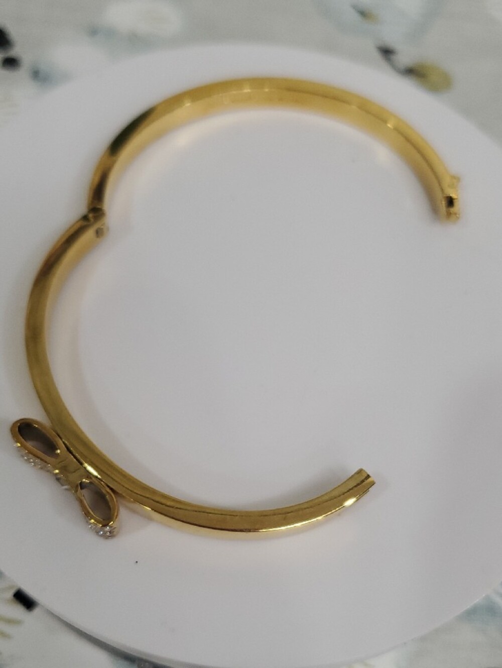 kate spade Gold Bow Pavé Crystal Bangle Bracelet - Picture 7 of 11